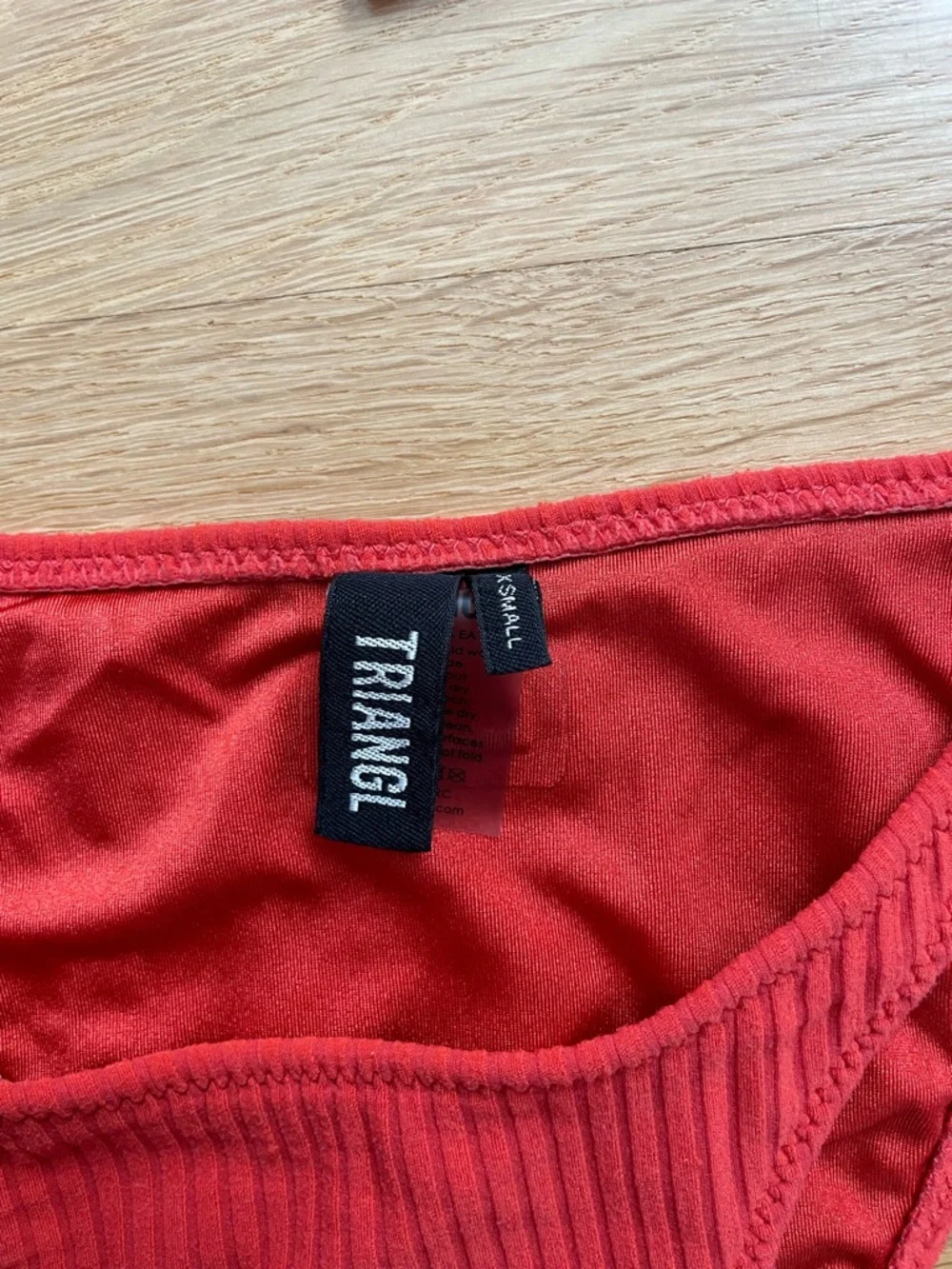 triangl swimwear Red Ribbed Triangle String Bikini